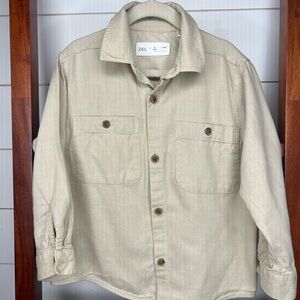 Zara Kids: Sand Brushed Cotton Button-down Shirt